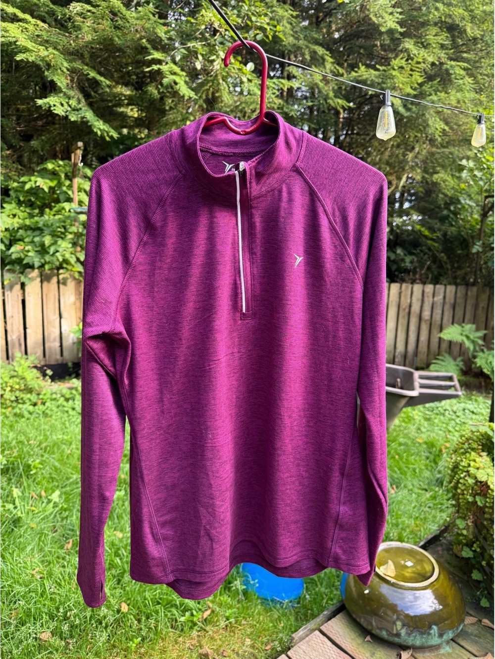 Old Navy Active Go-Dry Purple Half-Zip Pullover Long Sleeve Shirt L/G